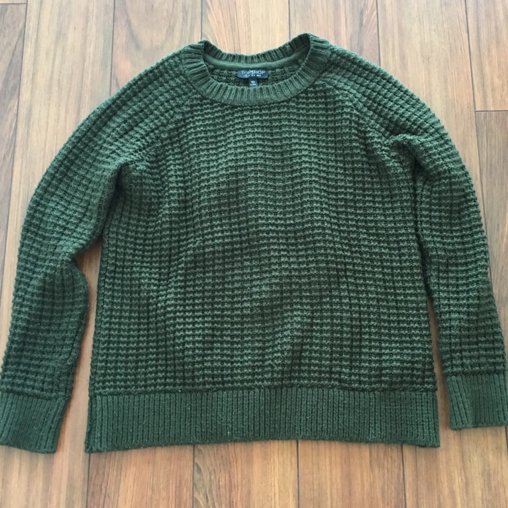 Thick cozy olive green TopShop sweater